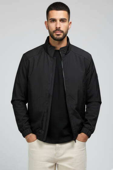 Kol Armalı Erkek Mont Siyah - Erkek Mont