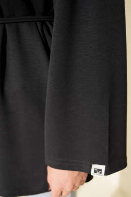 Kol Armalı Loyşa İp Kuşaklı Tunik Antrasit - Tunik