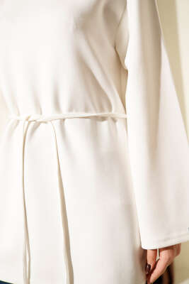 Kol Armalı Loyşa İp Kuşaklı Tunik Ekru - Tunik