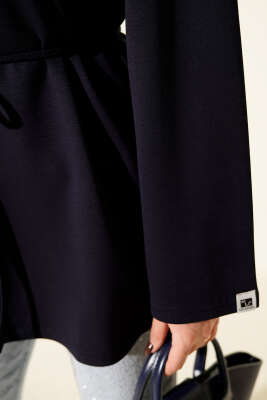 Kol Armalı Loyşa İp Kuşaklı Tunik Lacivert - Tunik