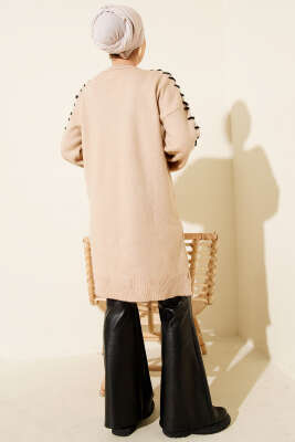 Kol Bağcık Detaylı Triko Tunik Latte - Tunik