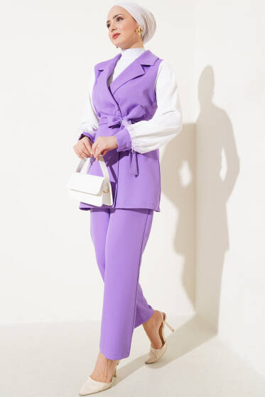 Kol Bilekleri Tüylü İkili Takım Lila - İkili Takım