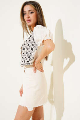 Kol Dantelli Hırka Siyah - Kadın Giyim Modelleri