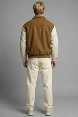 Kol Deri Nakışlı Erkek Mont Taba - Günün Seçilenleri