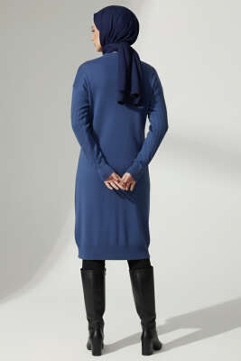 Kol Düğme Detaylı Triko Hırka Mavi - Yılın Fırsatı