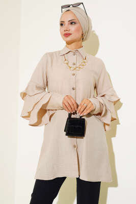 Kol Fırfırlı Gömlek Taş 