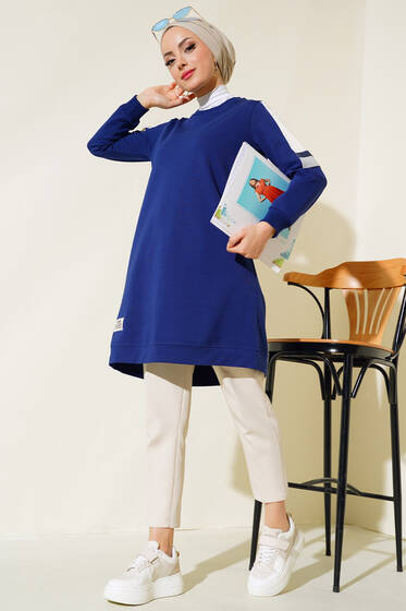 Kol Garnili Tunik Lacivert - Tunik
