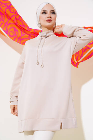 Kol Halkalı Tunik Bej - Tunik