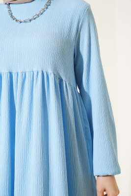 Kol Lastikli Bürümcük Elbise Buz Mavisi - 300-500 TL Ürünler