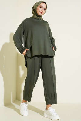Kol Lastikli Çımalı İkili Takım Haki - TEGOE