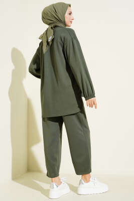 Kol Lastikli Çımalı İkili Takım Haki - İkili Takım