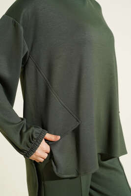 Kol Lastikli Çımalı İkili Takım Haki - İkili Takım