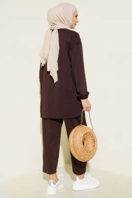Kol Lastikli Çımalı İkili Takım Kahve - İkili Takım