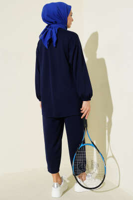 Kol Lastikli Çımalı İkili Takım Lacivert - İkili Takım