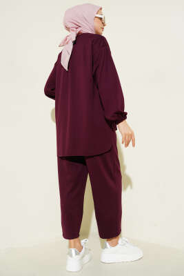 Kol Lastikli Çımalı İkili Takım Mürdüm - İkili Takım