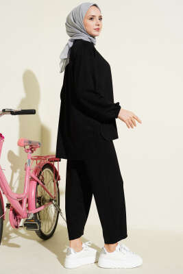 Kol Lastikli Çımalı İkili Takım Siyah - İkili Takım