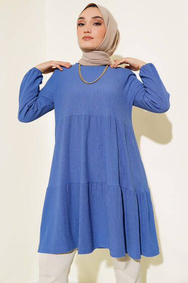 Kol Lastikli Tunik İndigo - Yılın Fırsatı