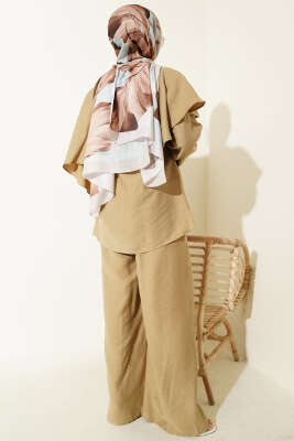 Kol Pelerinli İp Kuşaklı İkili Takım Altuni - İkili Takım