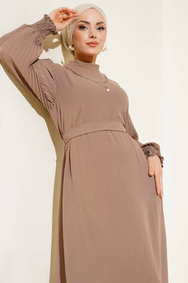 Kol Piliseli Elbise Vizon - 2