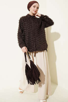 Kol Ribanalı Sakallı Gömlek Kahve - Gömlek