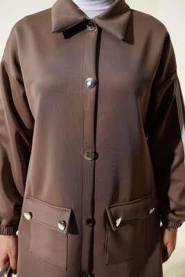 Kol Şeritli Düğmeli Scuba İkili Takım Vizon - Scuba Ürünler