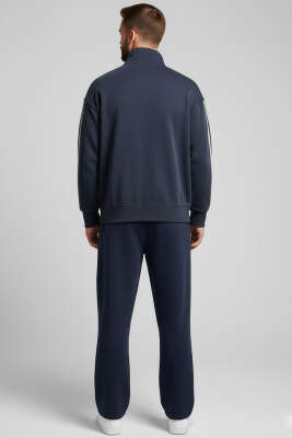 Kol Şeritli Fermuarlı Erkek Eşofman Üst Füme - Erkek Ceket