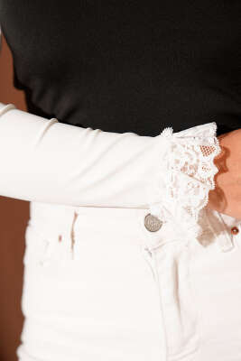 Kol Ucu Dantelli Kolluk Ekru - Kolluk