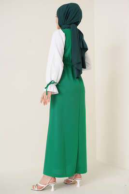 Kol Ucu İpli Garnili Elbise Benetton - Tesettür Elbise