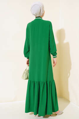 Kol Ve Yakası Ribanalı Elbise Benetton - Thumbnail