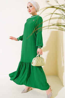 Kol Ve Yakası Ribanalı Elbise Benetton 