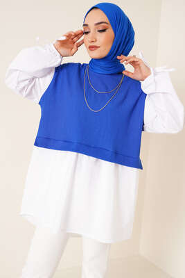 Koları Garnili Saks Tunik 