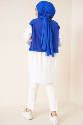 Koları Garnili Saks Tunik - Tunik