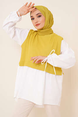 Koları Garnili Yağ Yeşil Tunik 