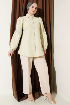 Kolları Bağcık Detaylı Gömlek Adaçayı - Gömlek