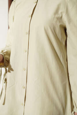 Kolları Bağcık Detaylı Gömlek Adaçayı - Gömlek