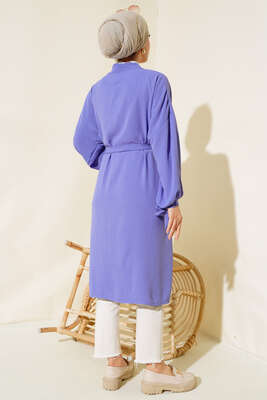 Kolları Bağcıklı Ayrobin Hırka Lila - Yılın Fırsatı