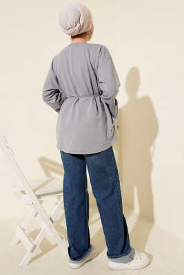 Kolları Bağcıklı İki İpli Tunik Kayrak Grisi - Tunik