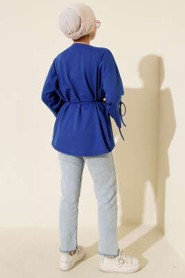 Kolları Bağcıklı İki İpli Tunik Saks - Yılın Fırsatı