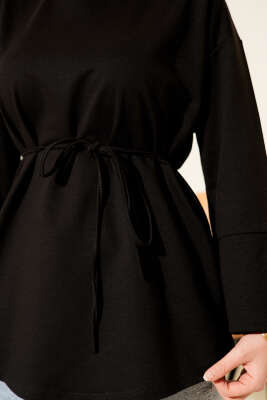 Kolları Bağcıklı İki İpli Tunik Siyah - Yılın Fırsatı