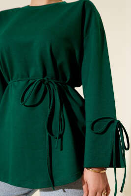 Kolları Bağcıklı İki İpli Tunik Zümrüt - Tunik