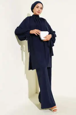 Kolları Bağlamalı İkili Takım Lacivert 