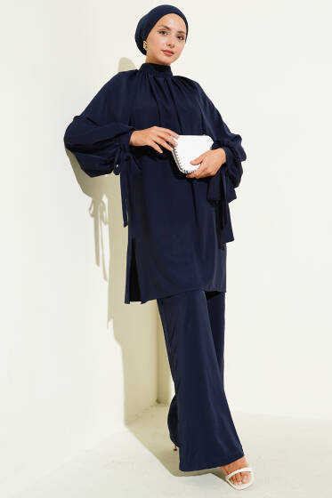 Kolları Bağlamalı İkili Takım Lacivert - İkili Takım