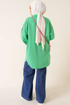 Kolları Çiçek Nakışlı Gömlek Benetton - Gömlek