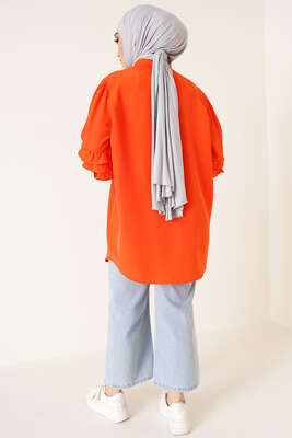 Kolları Fırfır Detaylı Gömlek Oranj - Gömlek