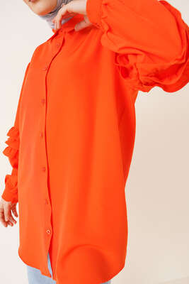Kolları Fırfır Detaylı Gömlek Oranj - Gömlek
