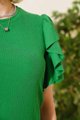 Kolları Fırfırlı Bluz Benetton - Thumbnail