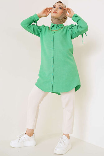 Kolları Fırfırlı İp Bağlamalı Gömlek Benetton - Gömlek