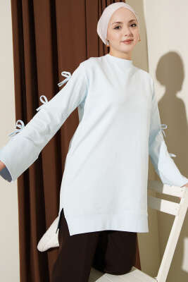 Kolları Fiyonk Detaylı Tunik Bebe Mavi - DESTİNA