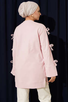 Kolları Fiyonk Detaylı Tunik Pembe - Tunik