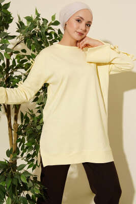 Kolları Fiyonk Detaylı Tunik Sarı - DESTİNA
